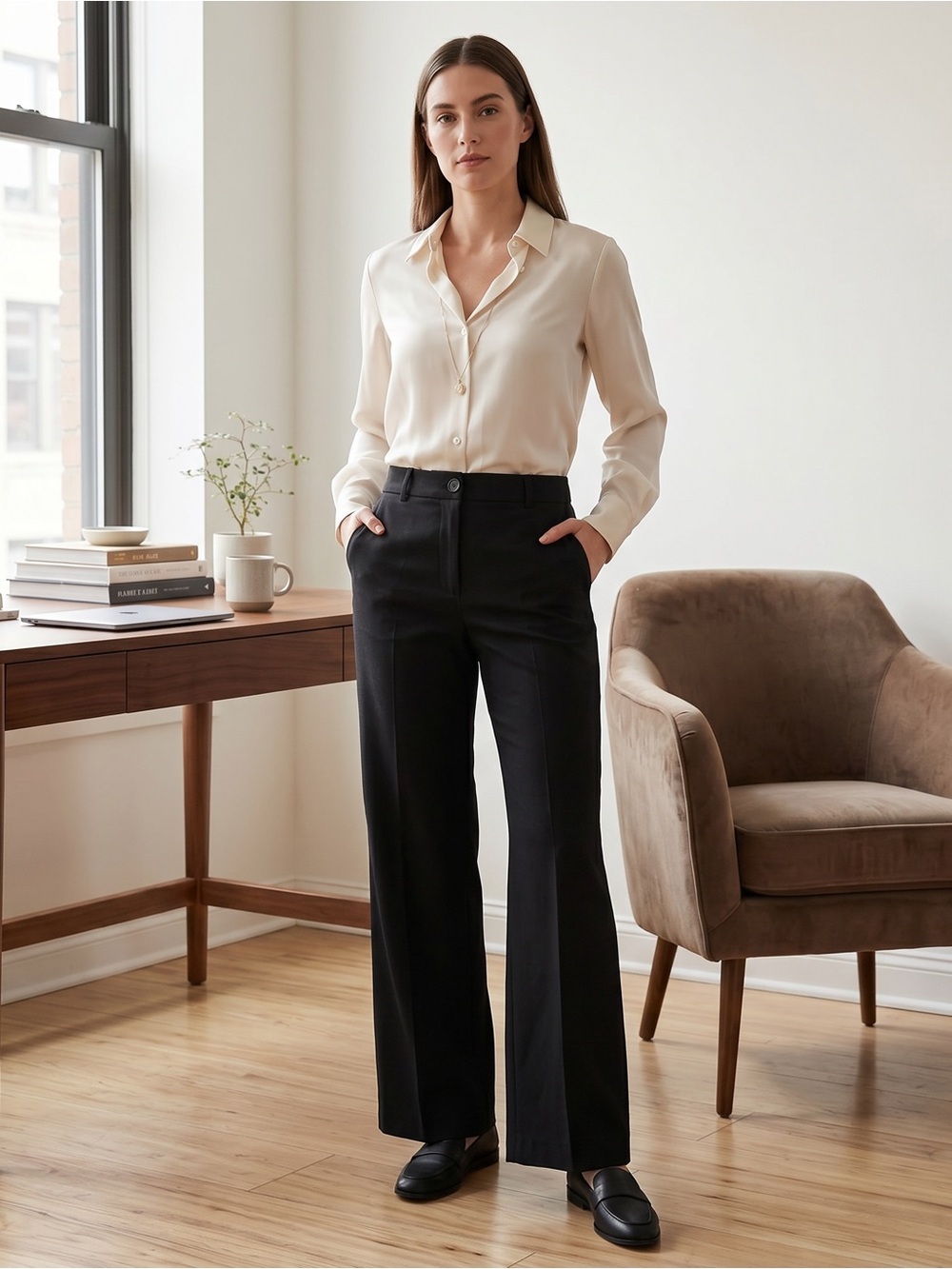 Style & Co. black wide-leg trousers